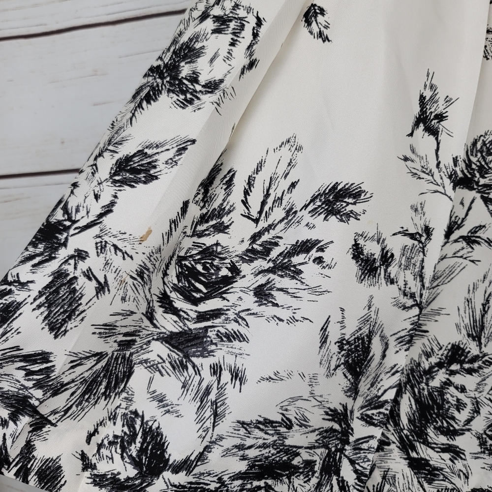 Nine West | Pleated Silk Floral A-line Skirt - Picture 10 of 11